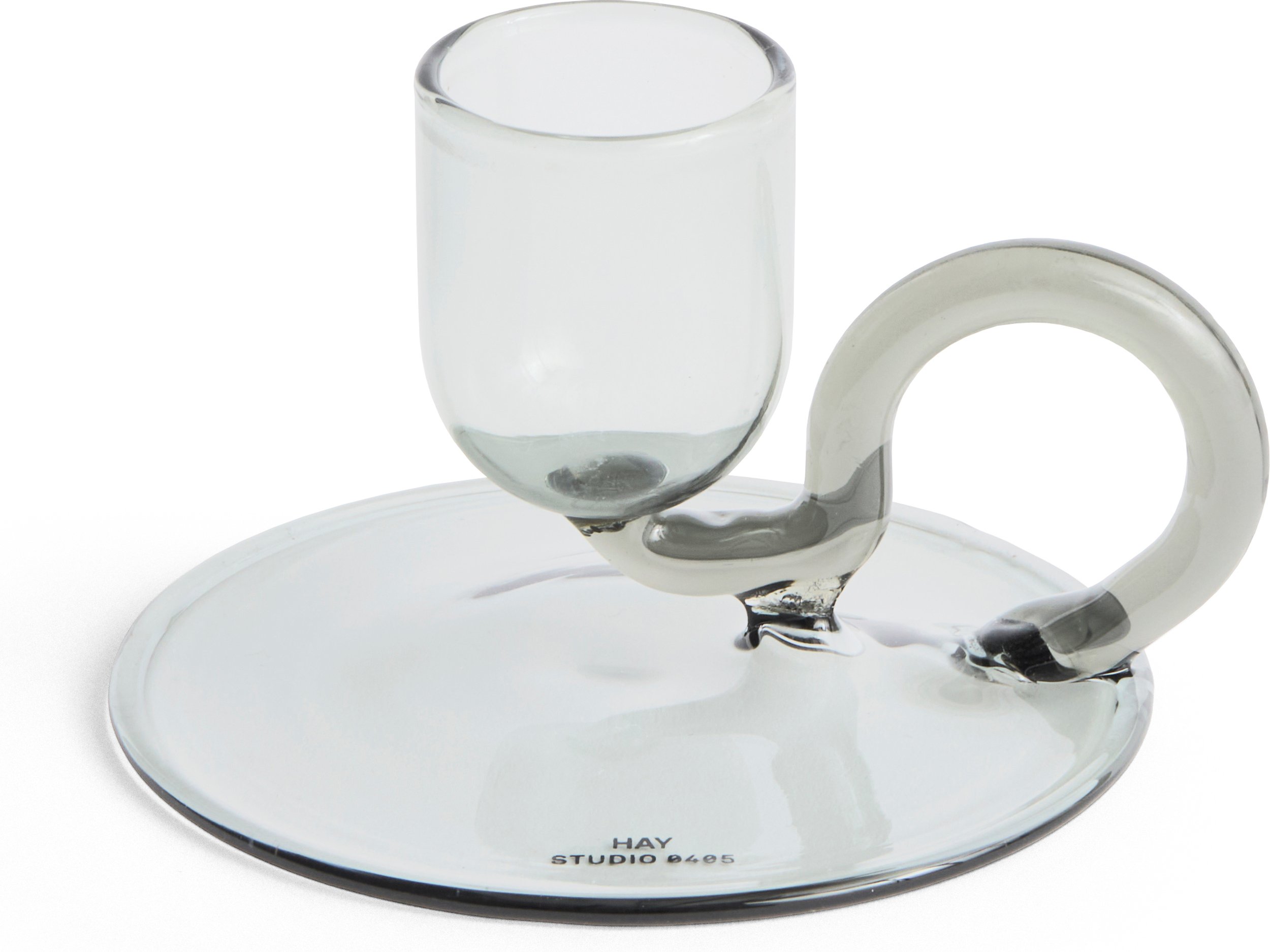 Świecznik na klasyczną świecę Tiny Curved szary