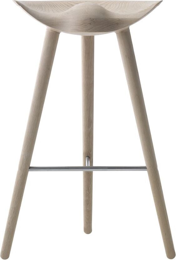 Stołek barowy ML 42 jasny dąb ze srebrnym mocowaniem