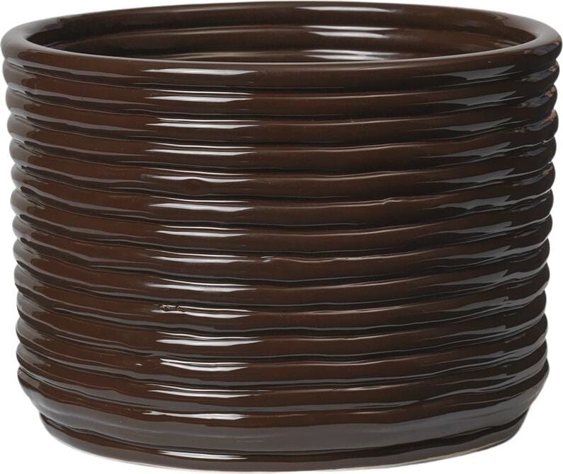 Osłonka na doniczkę Corduroy ciemnobrązowa