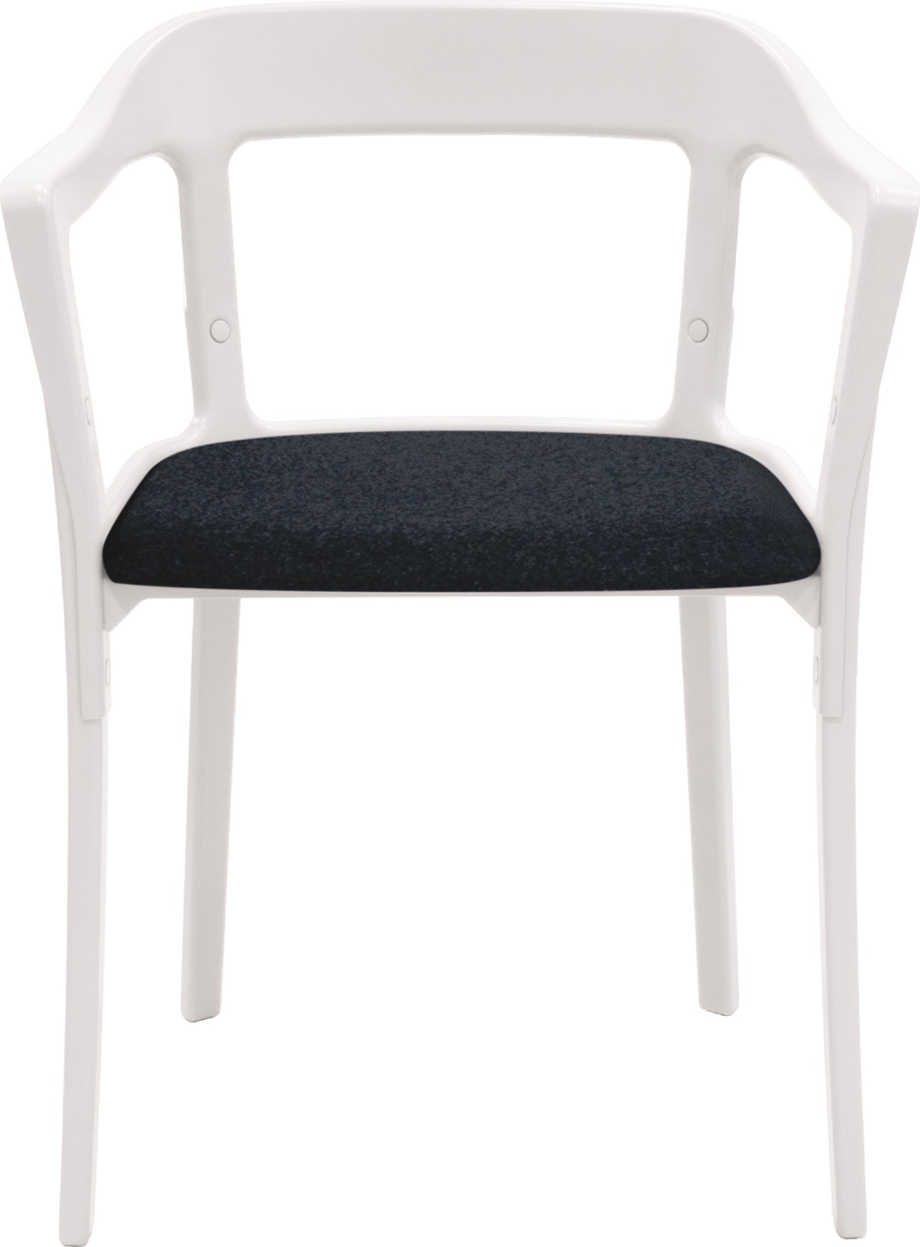 Krzesło Steelwood tapicerowane biało-czarne