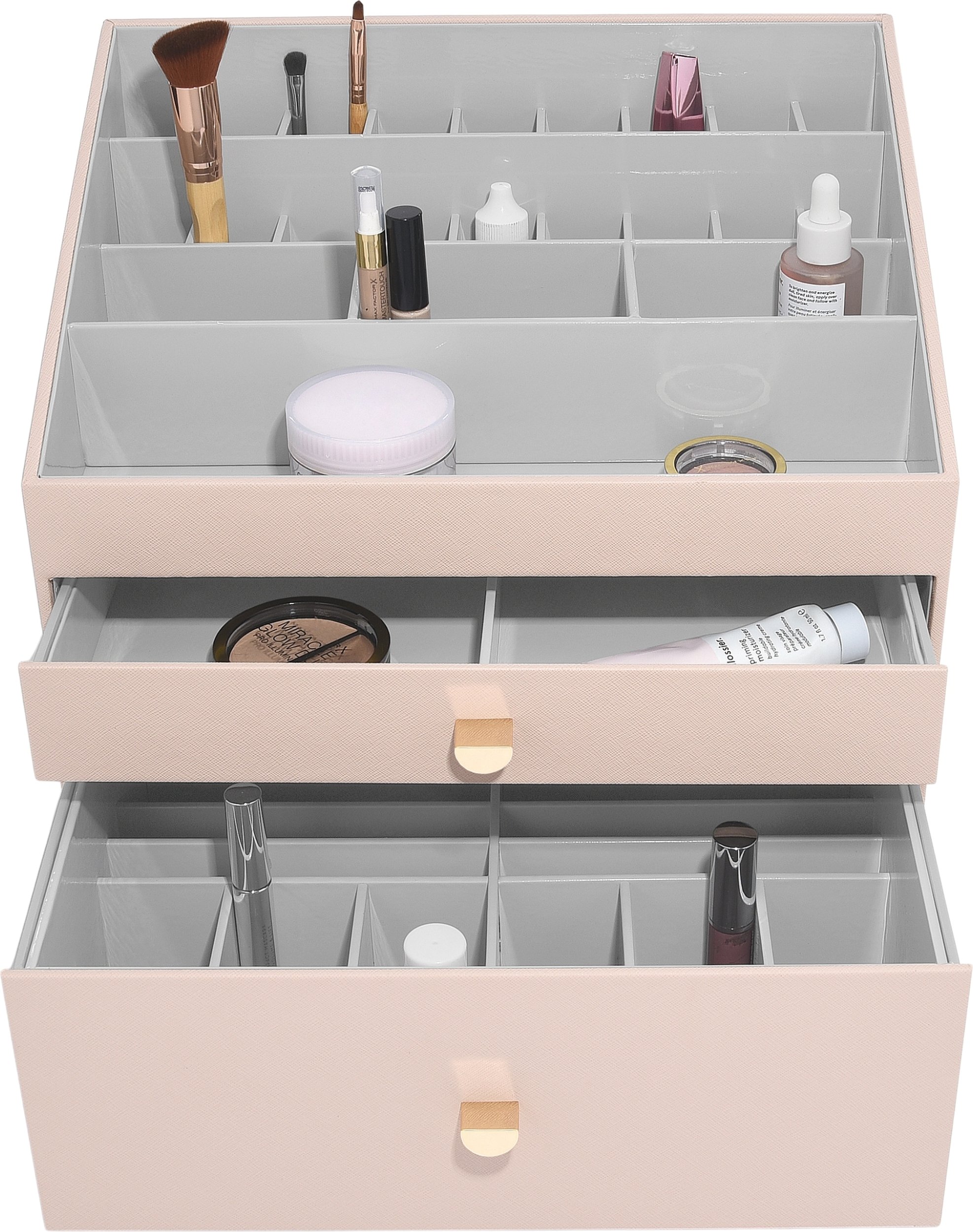Organizer na kosmetyki z 2 szufladami Stackers supersize jasnoróżowy