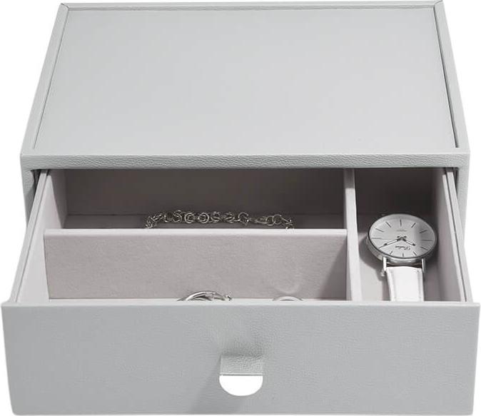 Szkatułka na biżuterię Stackers classic kamienna szarość z szufladą