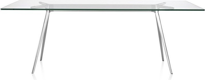 Stół Baguette 205 cm blat szklany rama polerowana