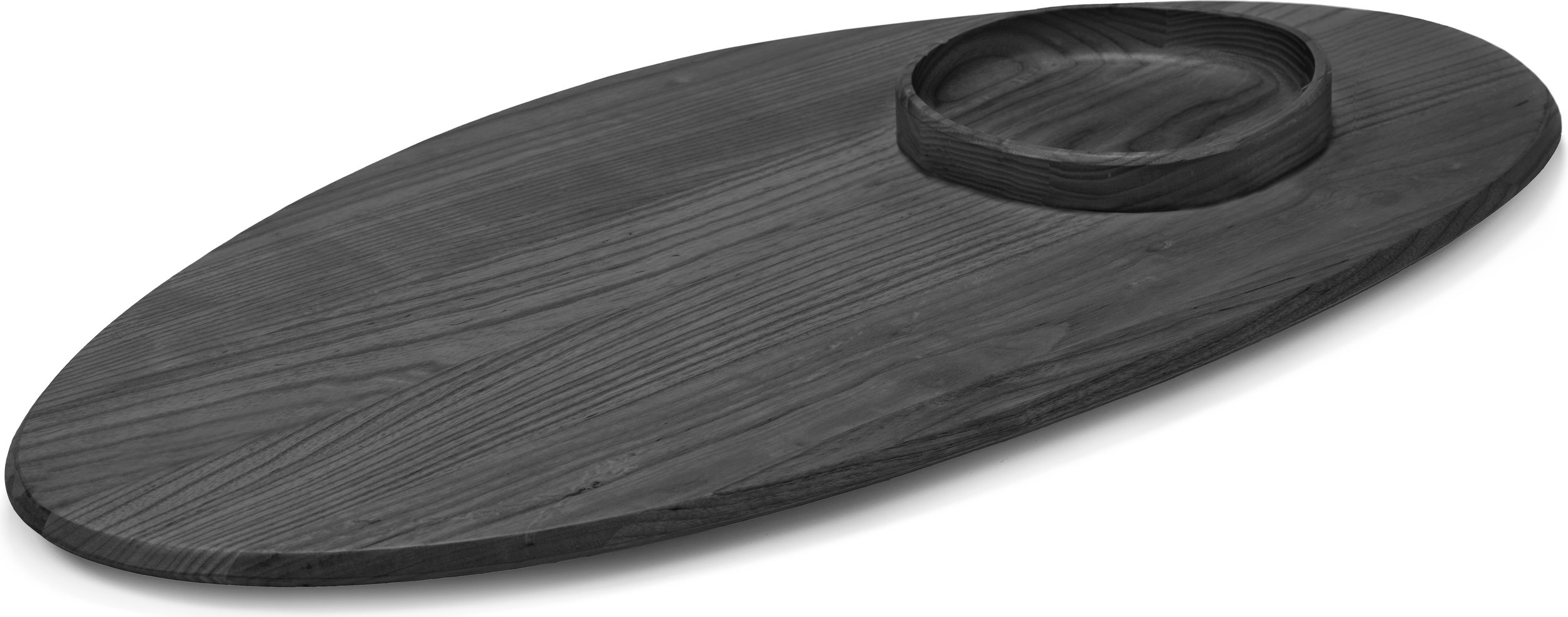 Deska do serwowania z miseczką Dune 81 cm czarny jesion