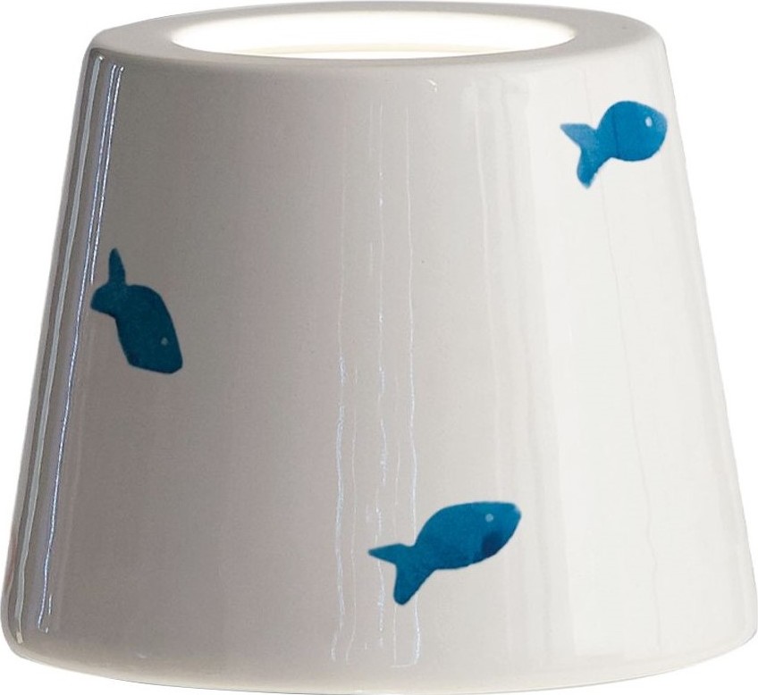 Abażur do lampy Poldina w rybki biały ceramiczny