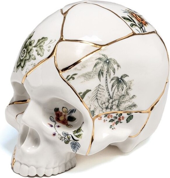 Dekoracja Kintsugi Skull