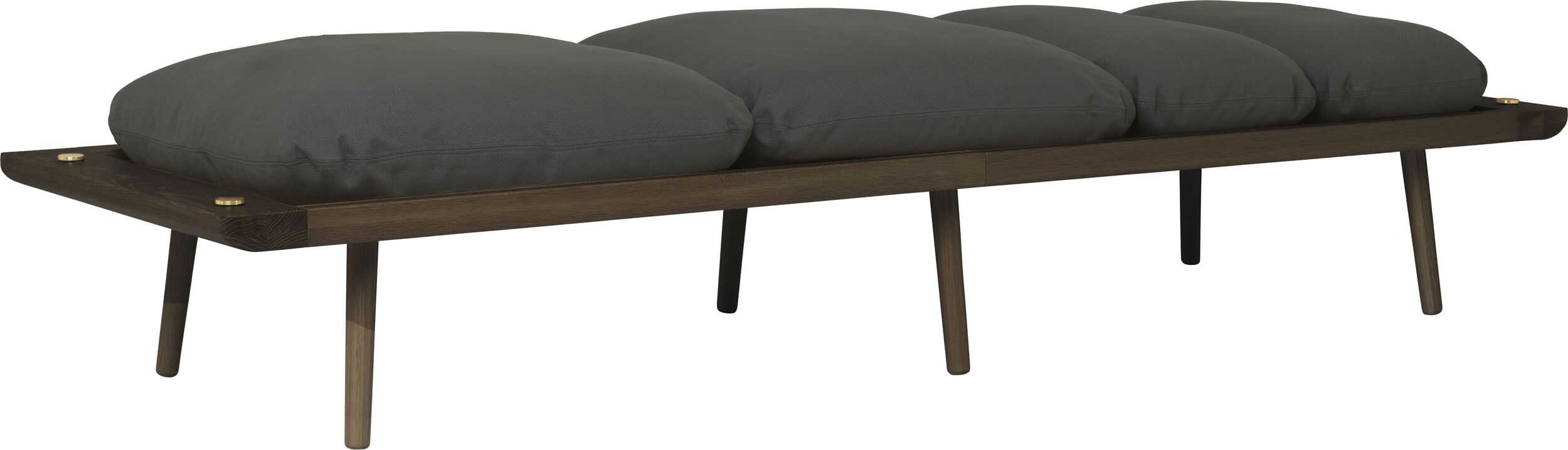 Leżanka Lounge Around ciemnoszara na ciemnych dębowych nogach