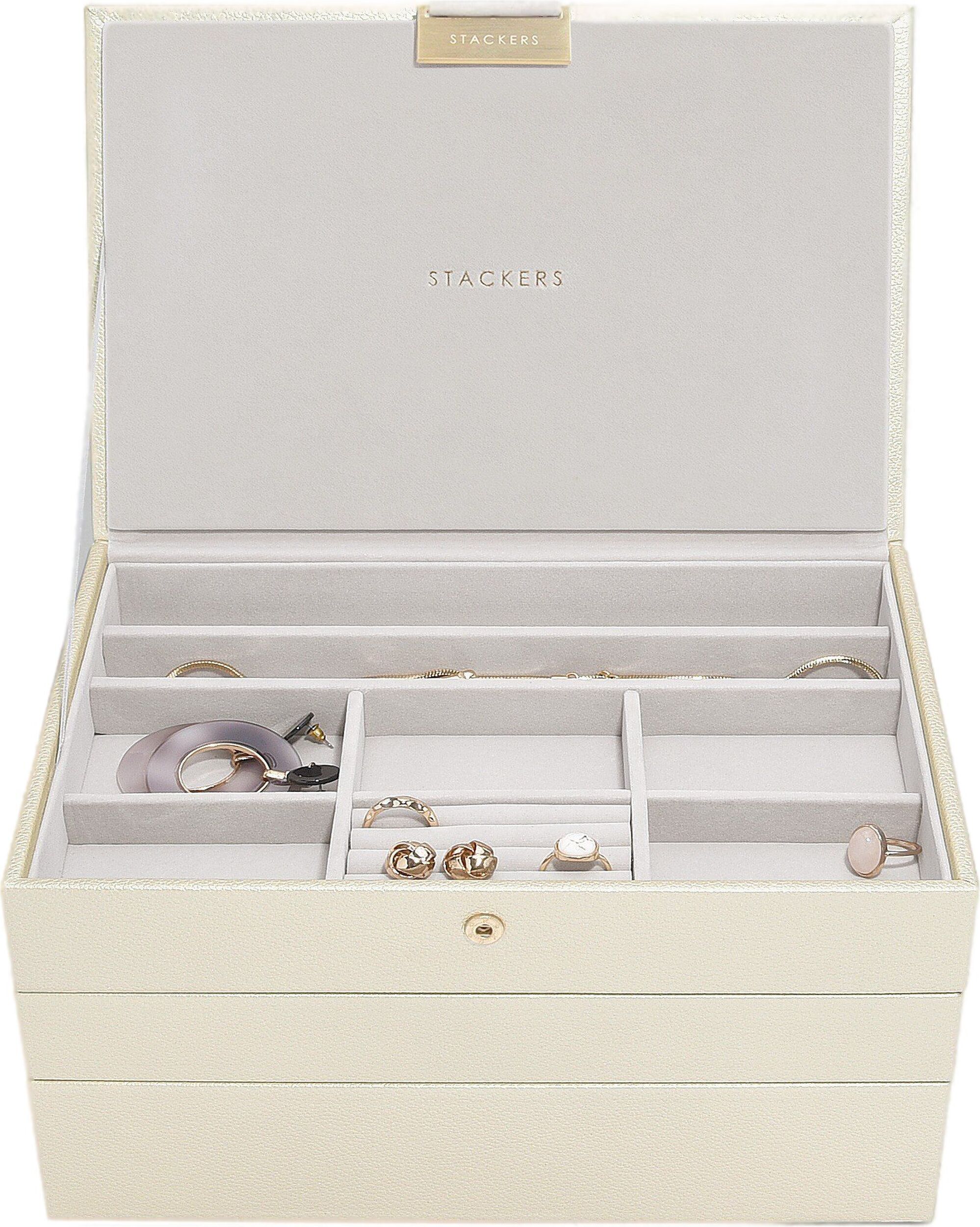 Szkatułka na biżuterię Stackers potrójna classic perłowa