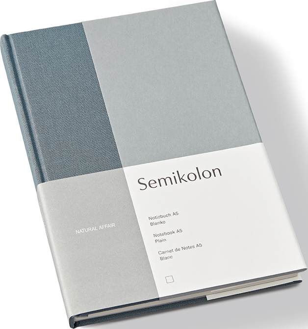 Notes gładki Natural Affair A5 niebiesko-szary