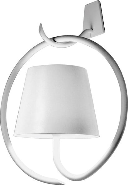 Kinkiet Poldina okrąg biały z kloszem na magnes