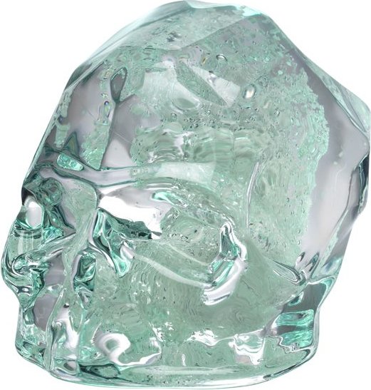 Figurka dekoracyjna Memento Mori czaszka S opalizująca zieleń