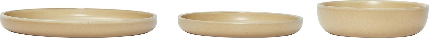 Talerze Hübsch beżowe ceramiczne 3 szt.