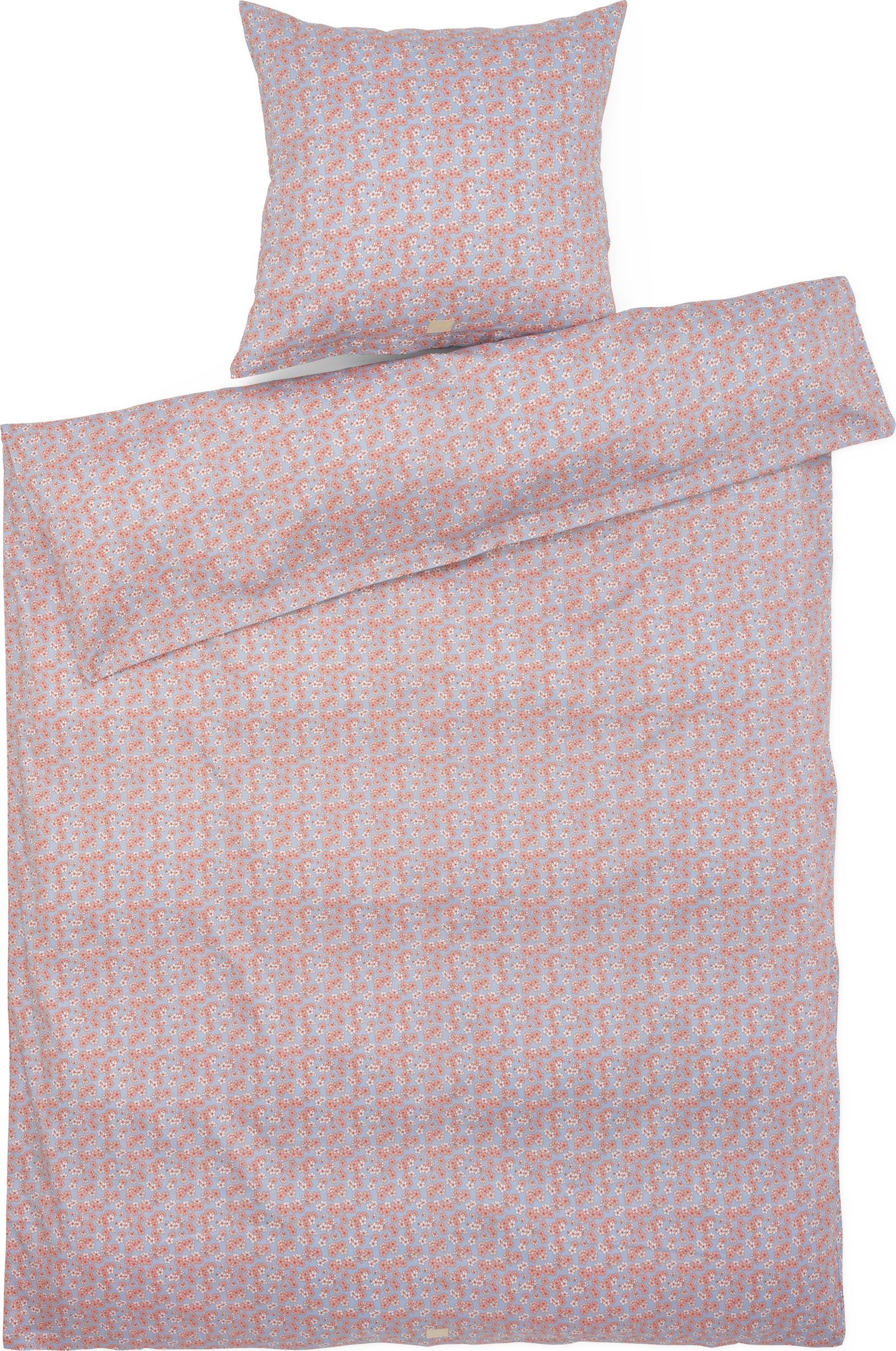 Pościel Pleasantly 140 x 220 cm różowo-niebieska z poszewką na poduszkę 60 x 63 cm zapięcie suwak