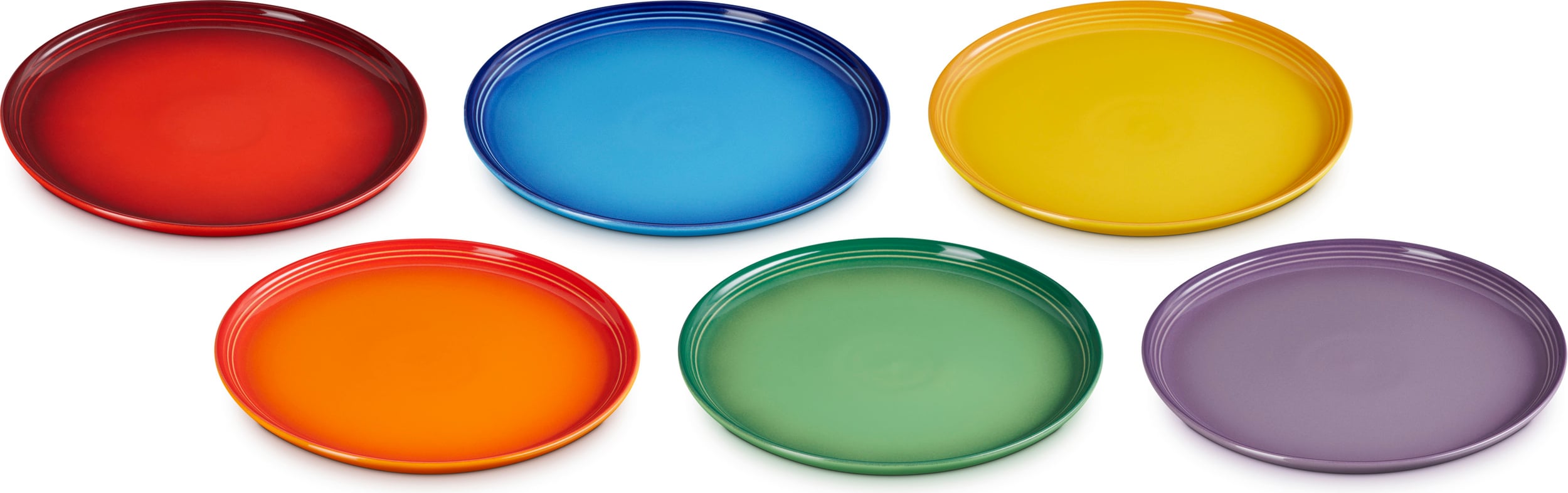 Talerze śniadaniowe Le Creuset Rainbow Coupe 22 cm kolorowe 6 szt.