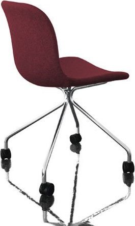 Krzesło Troy 4 star na kółkach tapicerowane chrom fioletowe