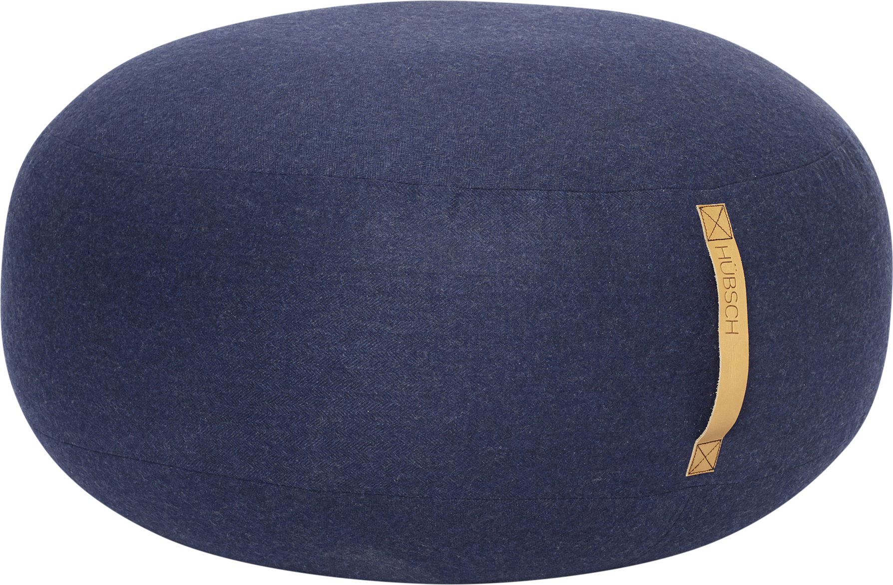 Puf Hübsch 70 cm granatowy spłaszczony