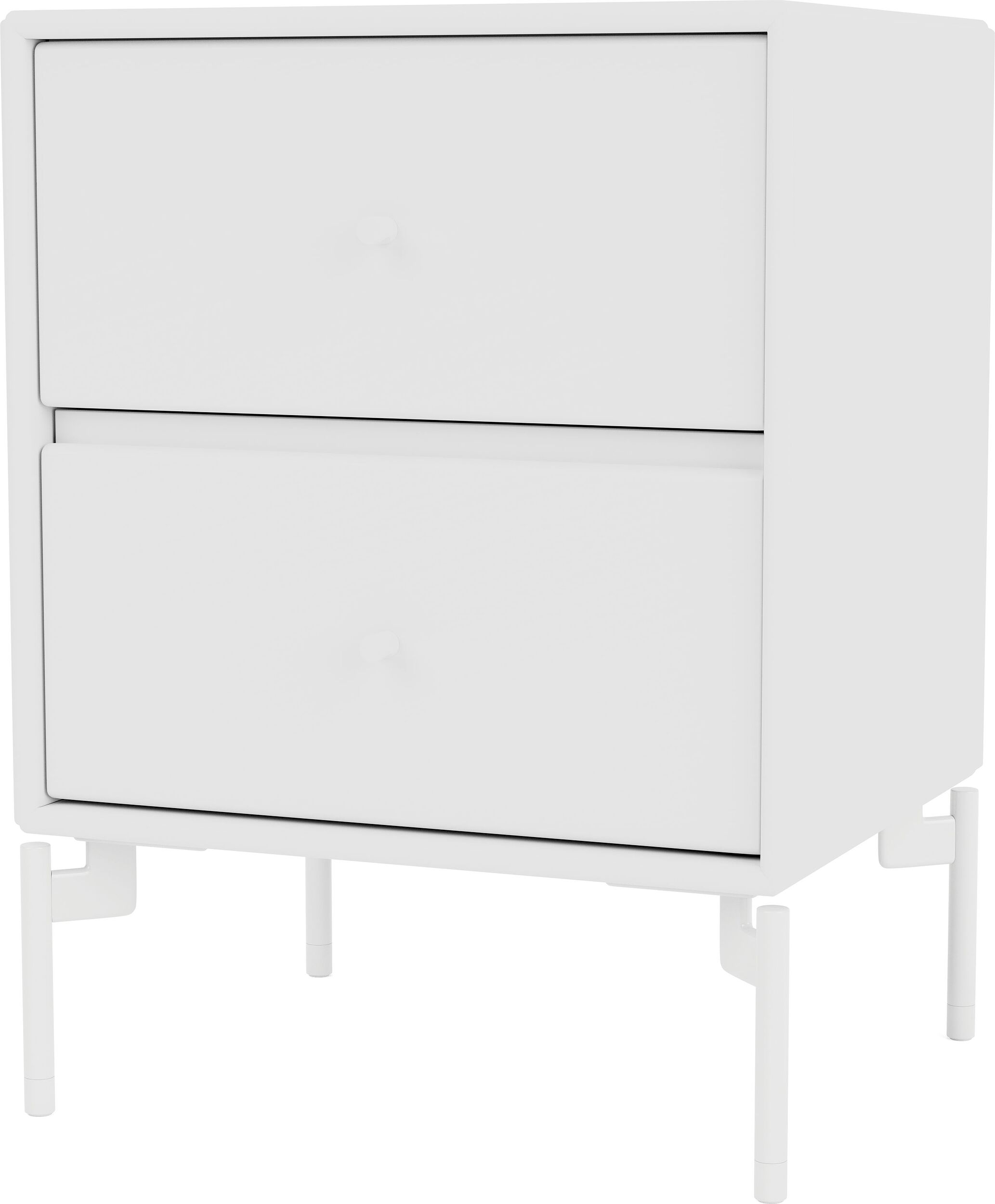 Szafka nocna Drift biała na białych nogach