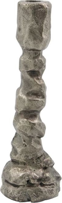 Świecznik na klasyczną świecę Raku 25 cm srebrny