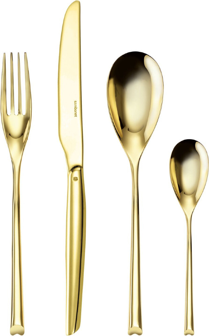 Komplet sztućców H Art złote 24 el.