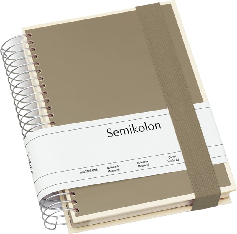 Notes Die Kante Mucho spirala A5 ciemnobeżowy 3 w 1