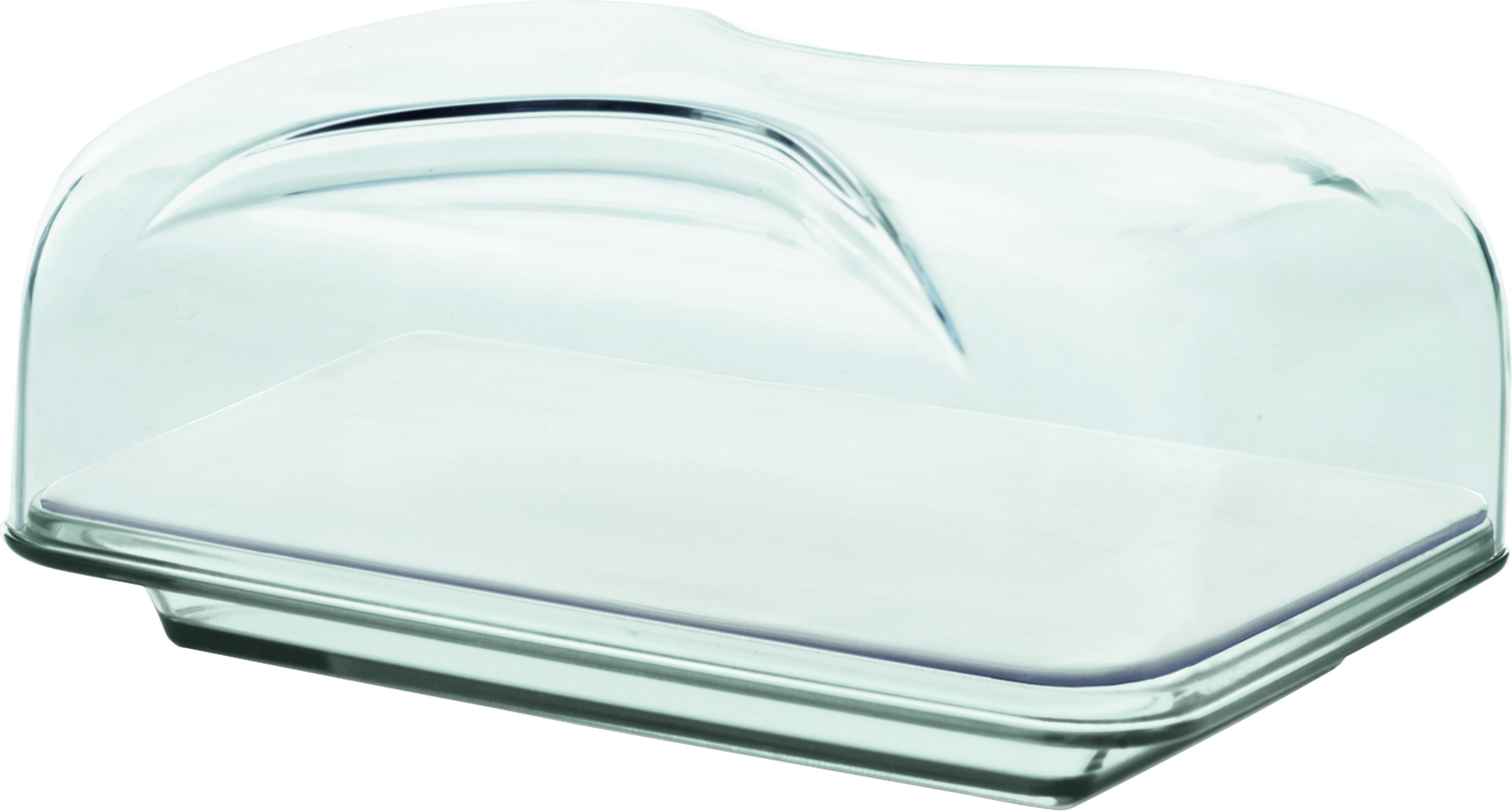 Pojemnik na ser Gocce 18 x 25,5 cm transparentny z deską do krojenia