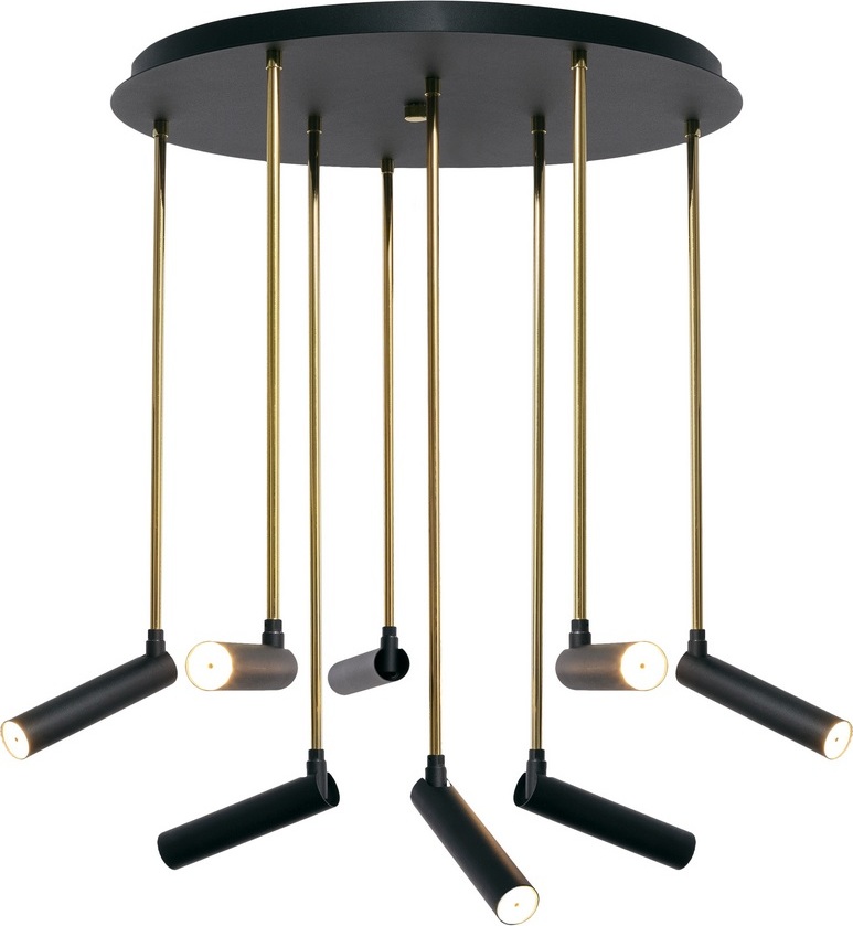 Lampa wisząca plafon Lars 8 czarno-złota