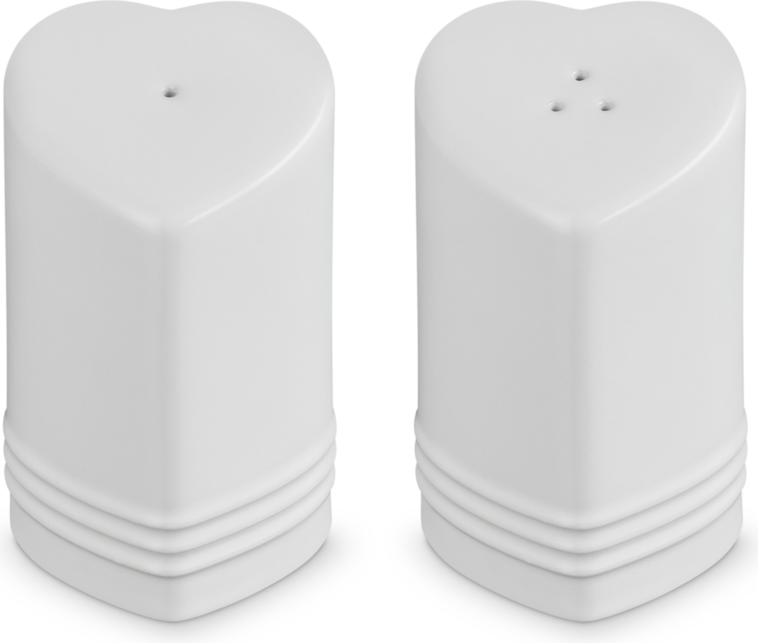 Solniczka i pieprzniczka Heart białe 2 el.