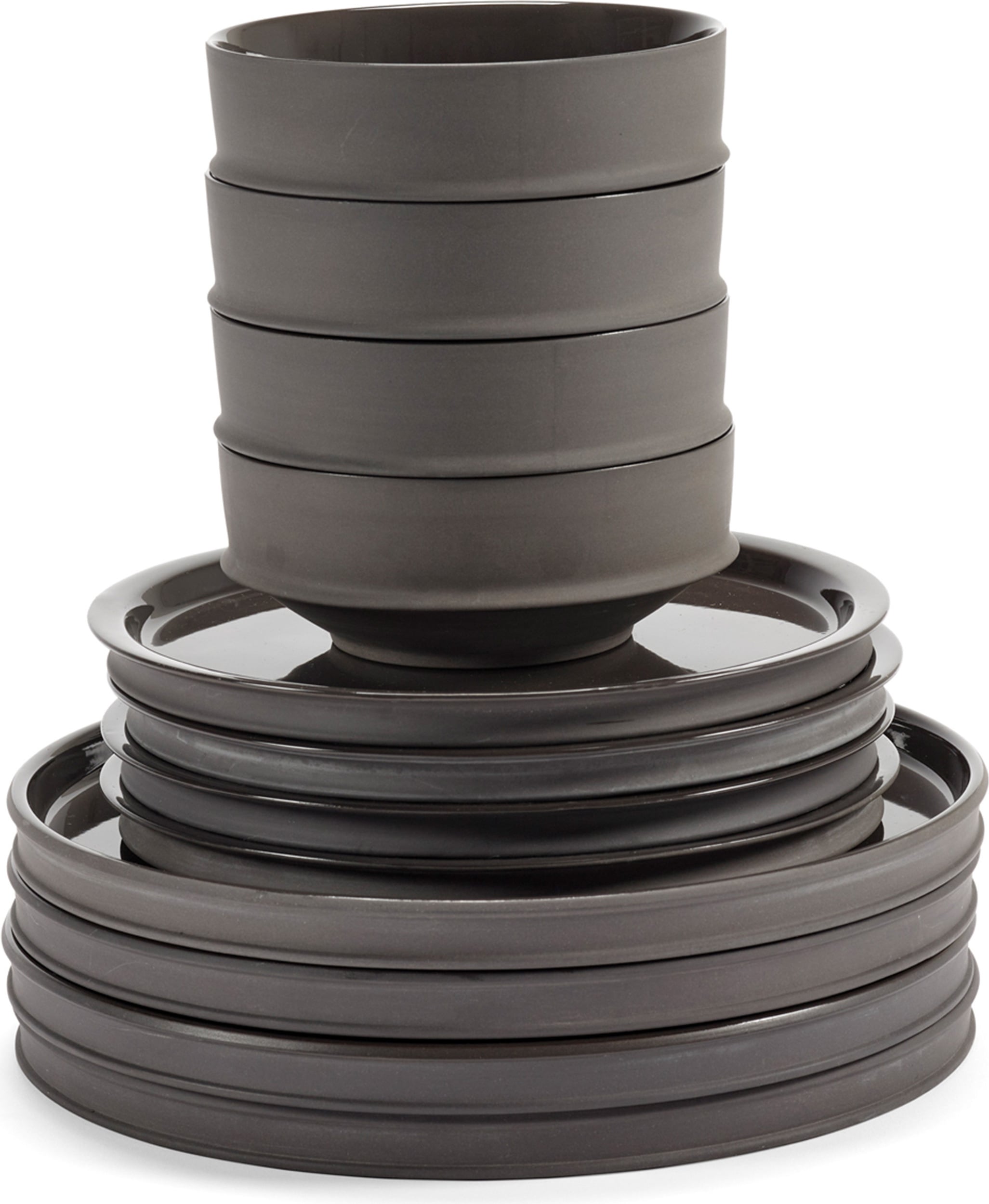 Zestaw obiadowy Dune szary 12 el.