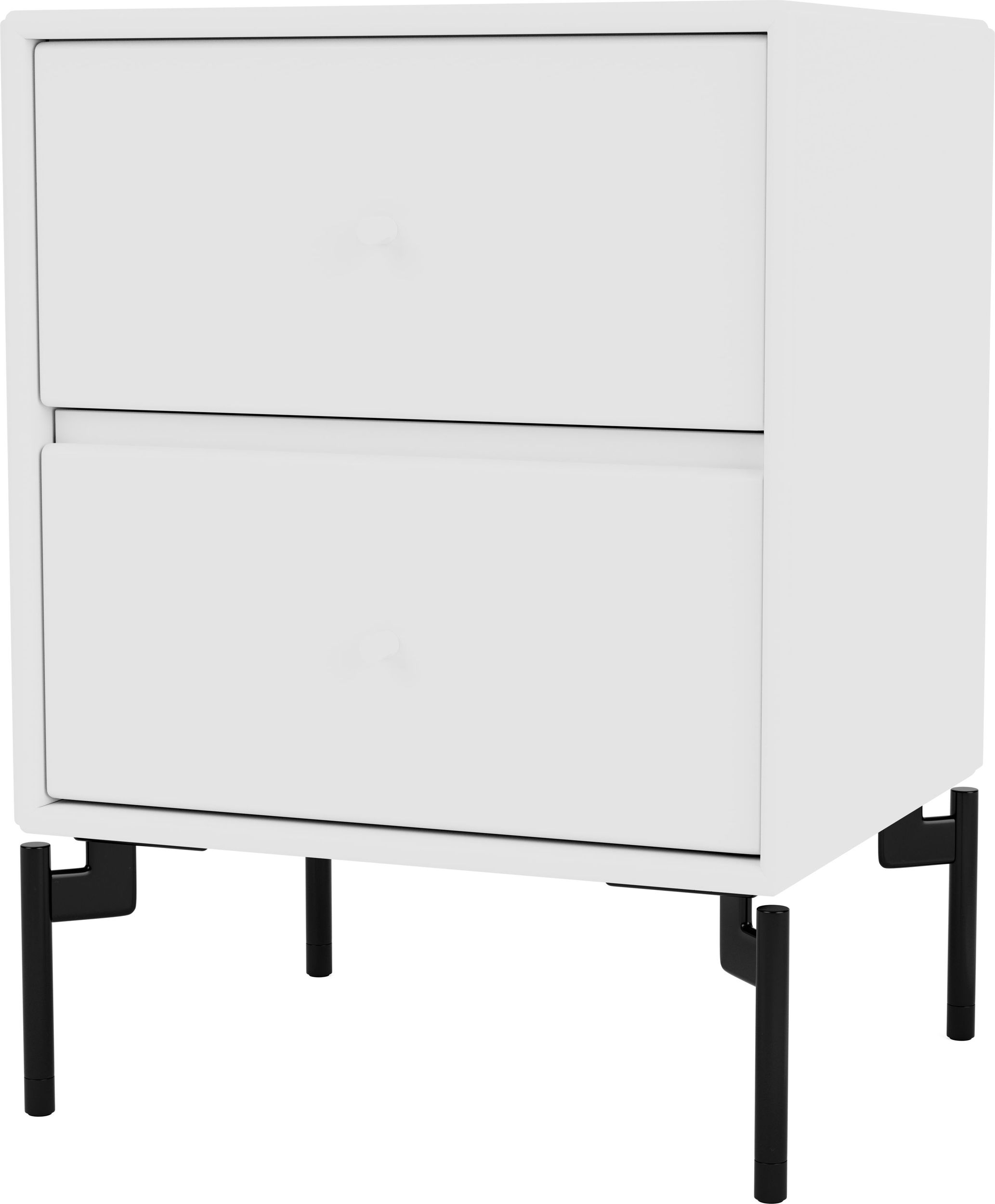 Szafka nocna Drift biała na czarnych nogach