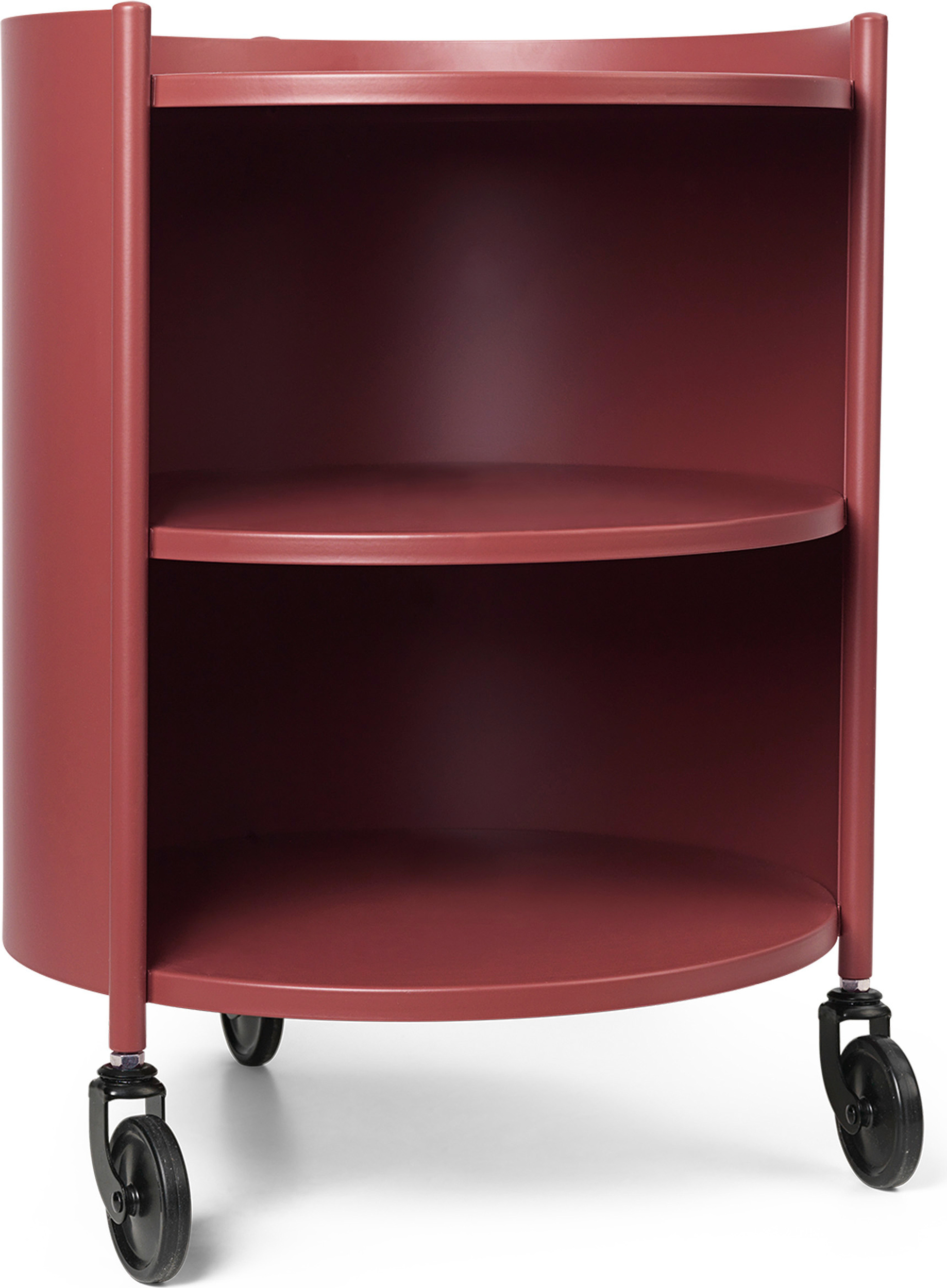 Stolik boczny Eve czerwony z 3 półkami