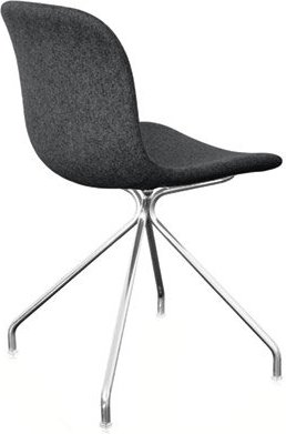 Krzesło Troy 4 star tapicerowane chromowana rama ciemnoszary melanż