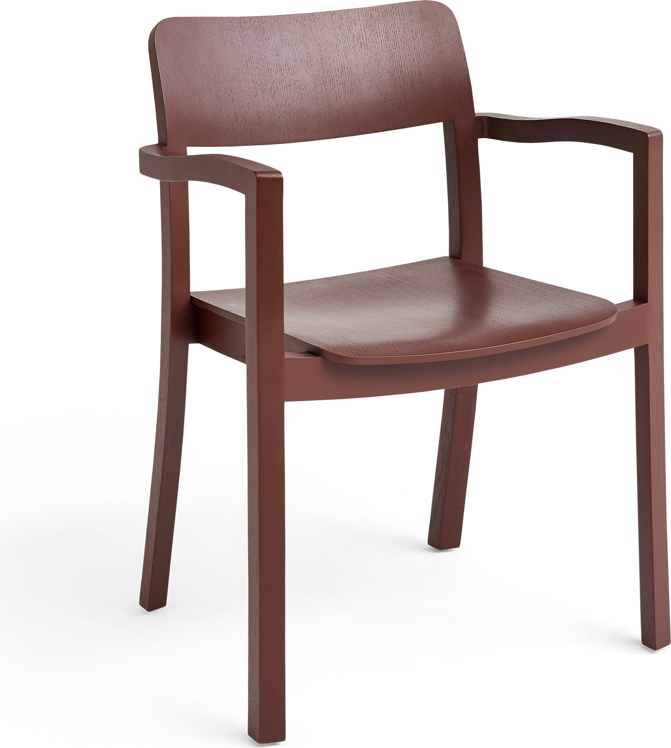 Krzesło Pastis bordowe drewno jesionowe z podłokietnikami