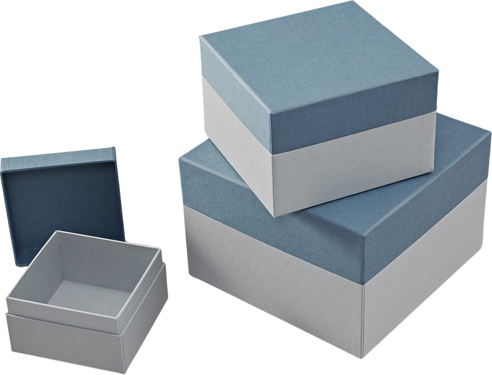 Pudełka prezentowe Natural Affair niebiesko-szare 3 szt.