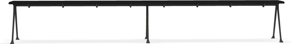 Ławka Officina 290 cm czarny buk z antracytową ramą