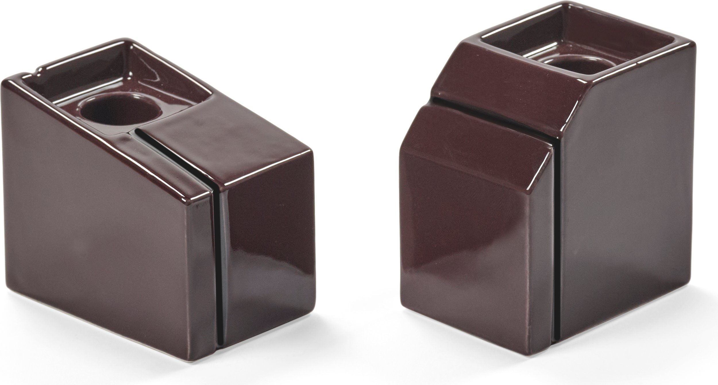 Świeczniki na klasyczne świece Silos burgundowe 2 szt.