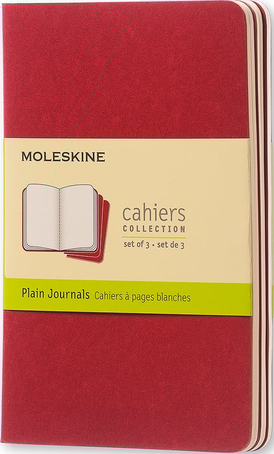 Zeszyty gładkie Moleskine Cahier Journals P czerwone 3 szt.