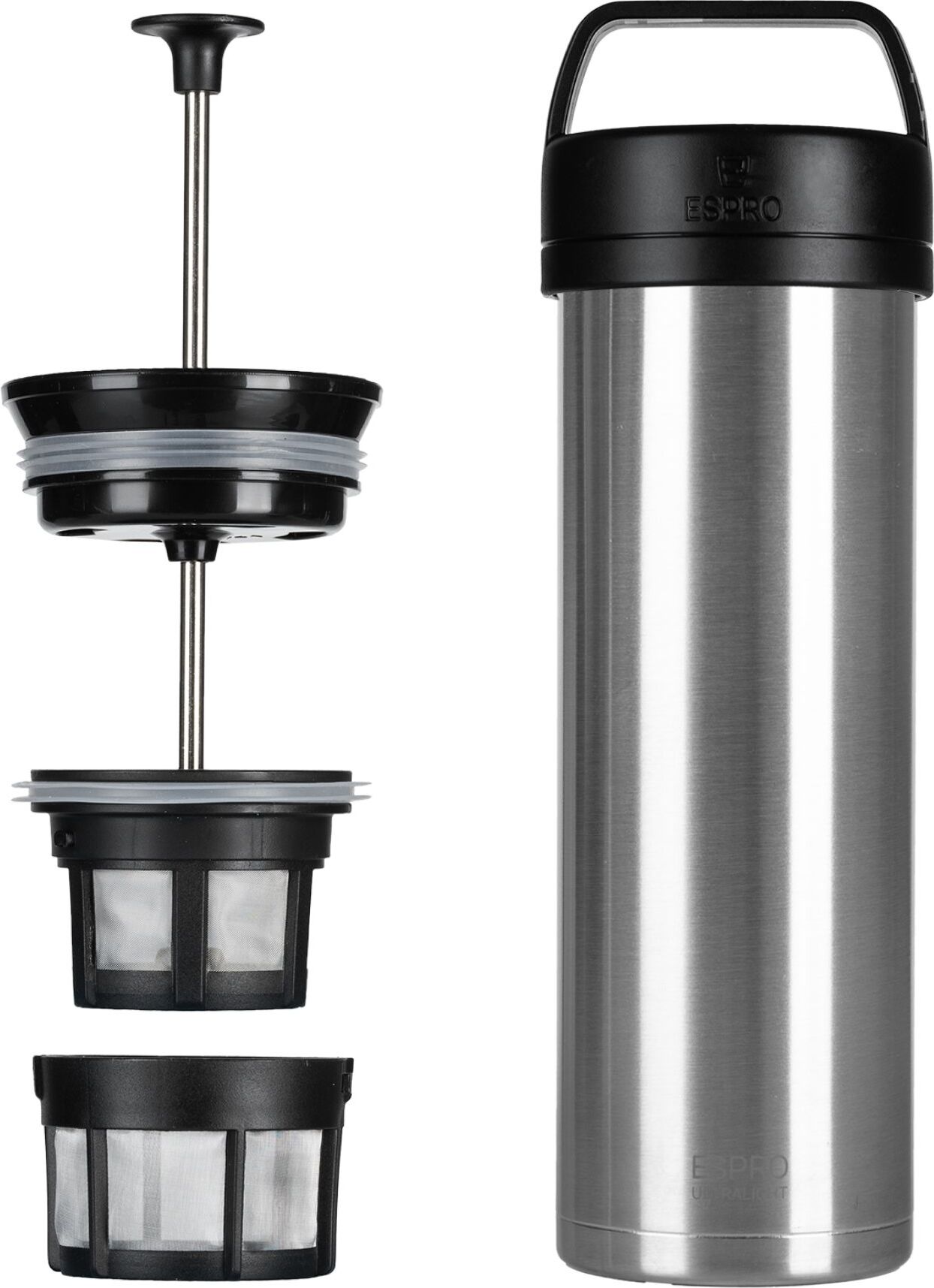 Zaparzacz do kawy turystyczny Espro Ultralight P0 stal szczotkowana