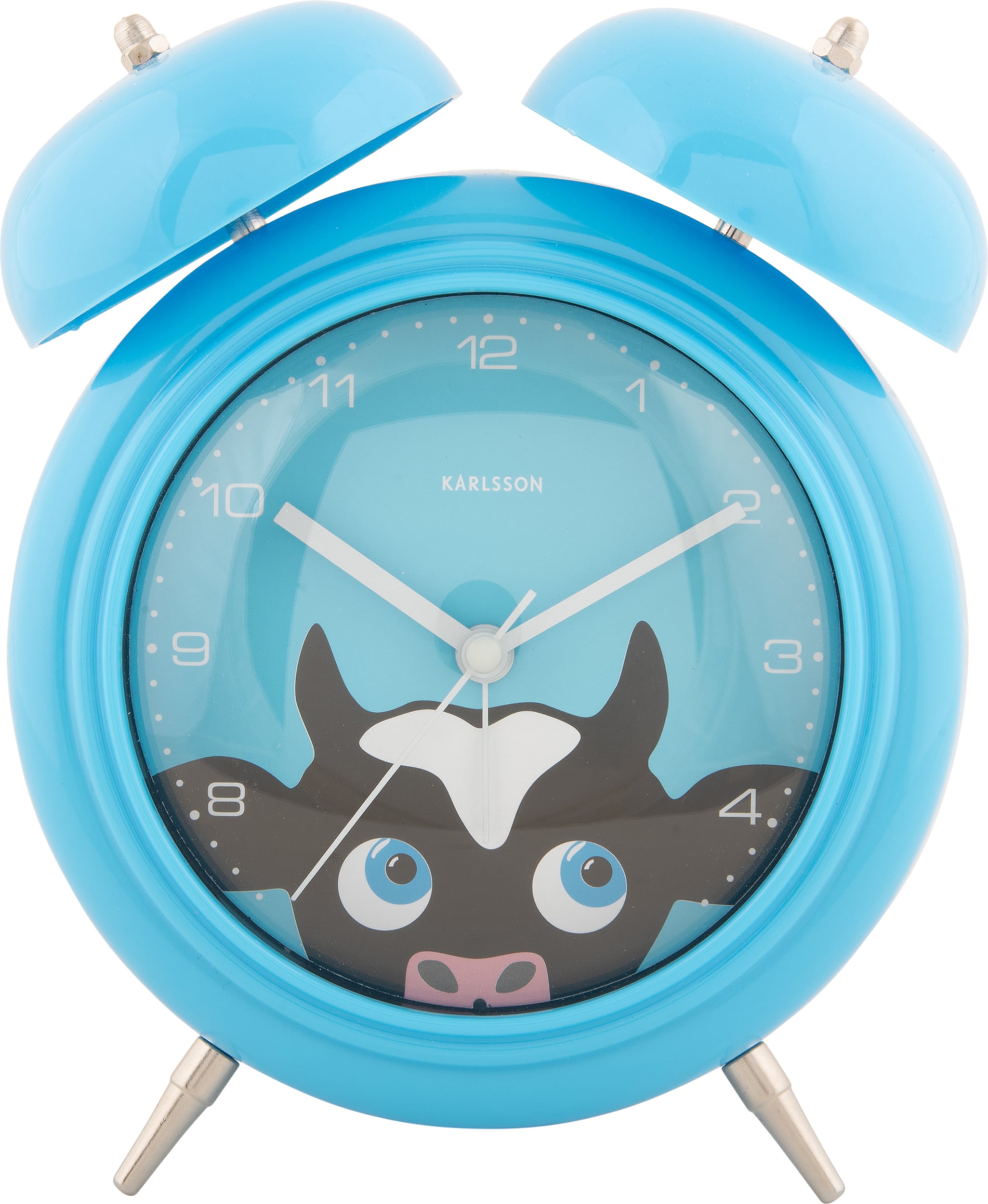 Budzik Peekaboo Cow jasnoniebieski