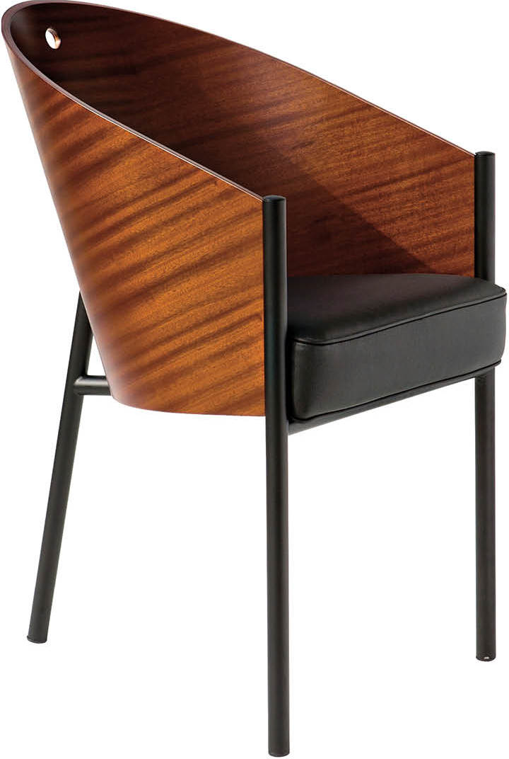 Fotel Costes mahoniowy z czarnym siedziskiem