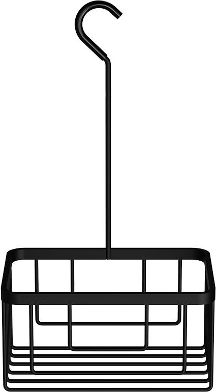 Półka prysznicowa Basic czarny mat z haczykiem okrągłym