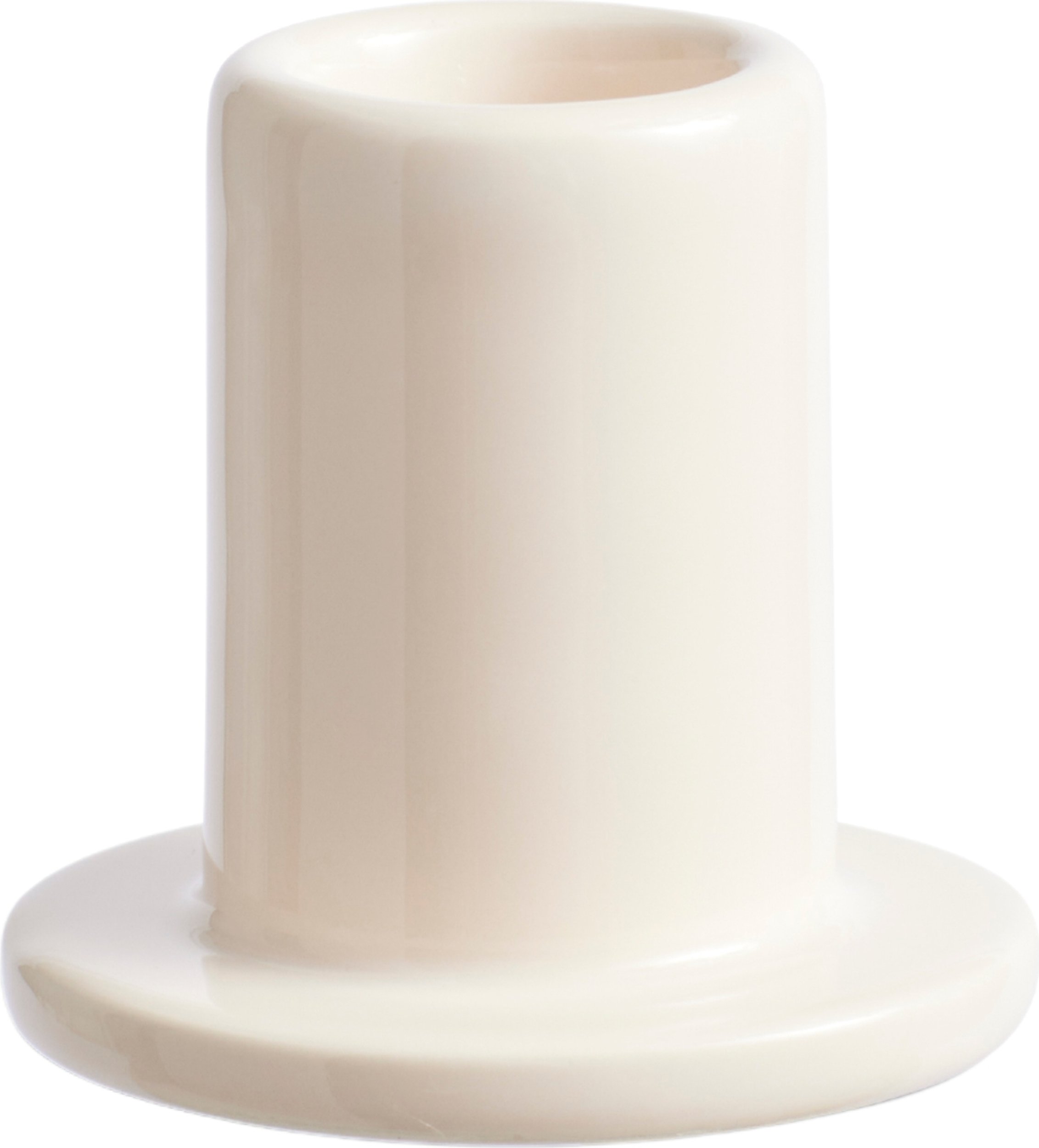 Świecznik na klasyczną świecę Tube S kremowy ceramiczny