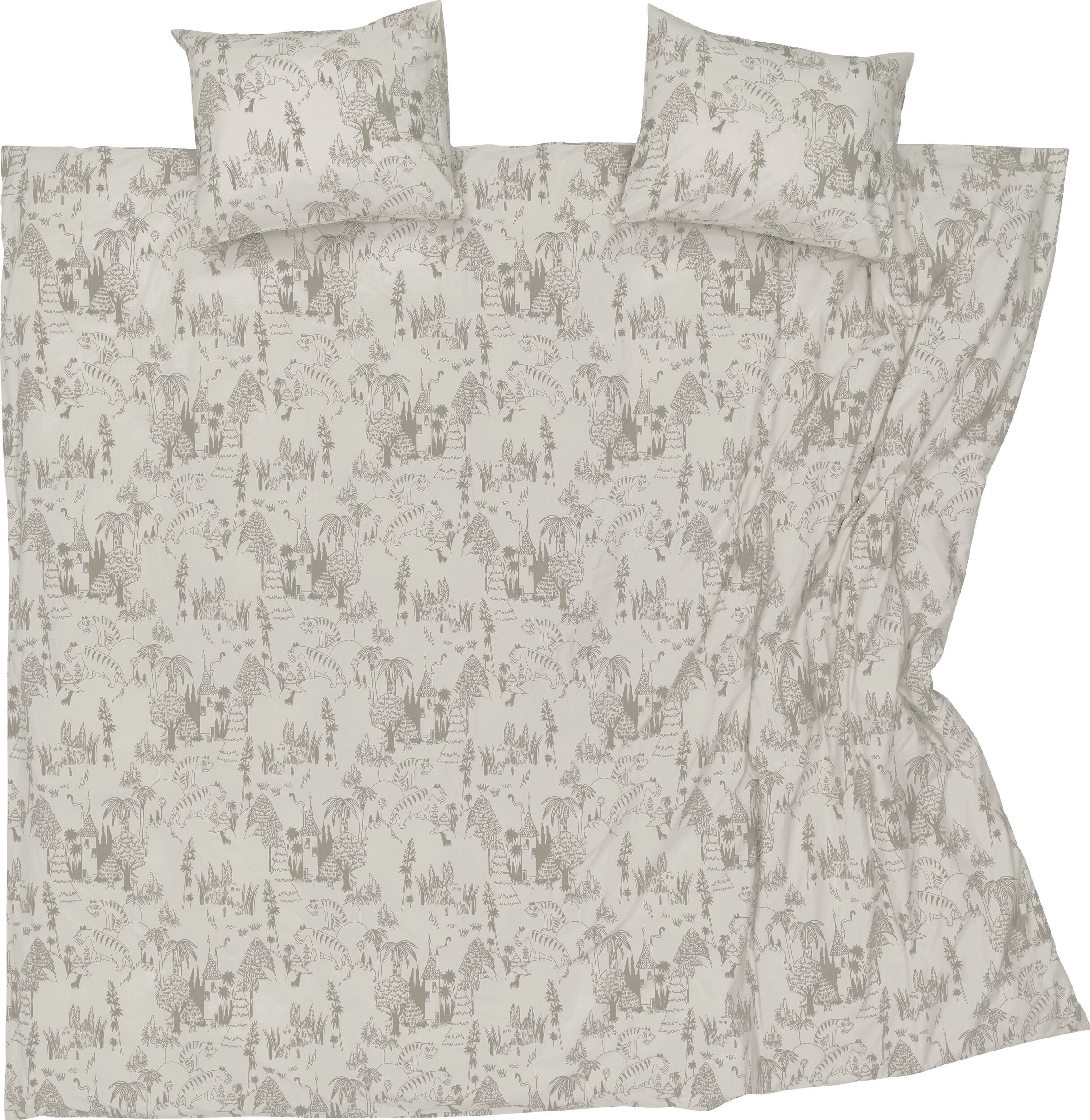 Pościel Arabia Finland Muminki Garden Party 240 x 210 cm beżowa z 2 poszewkami na poduszki 50 x 60 cm