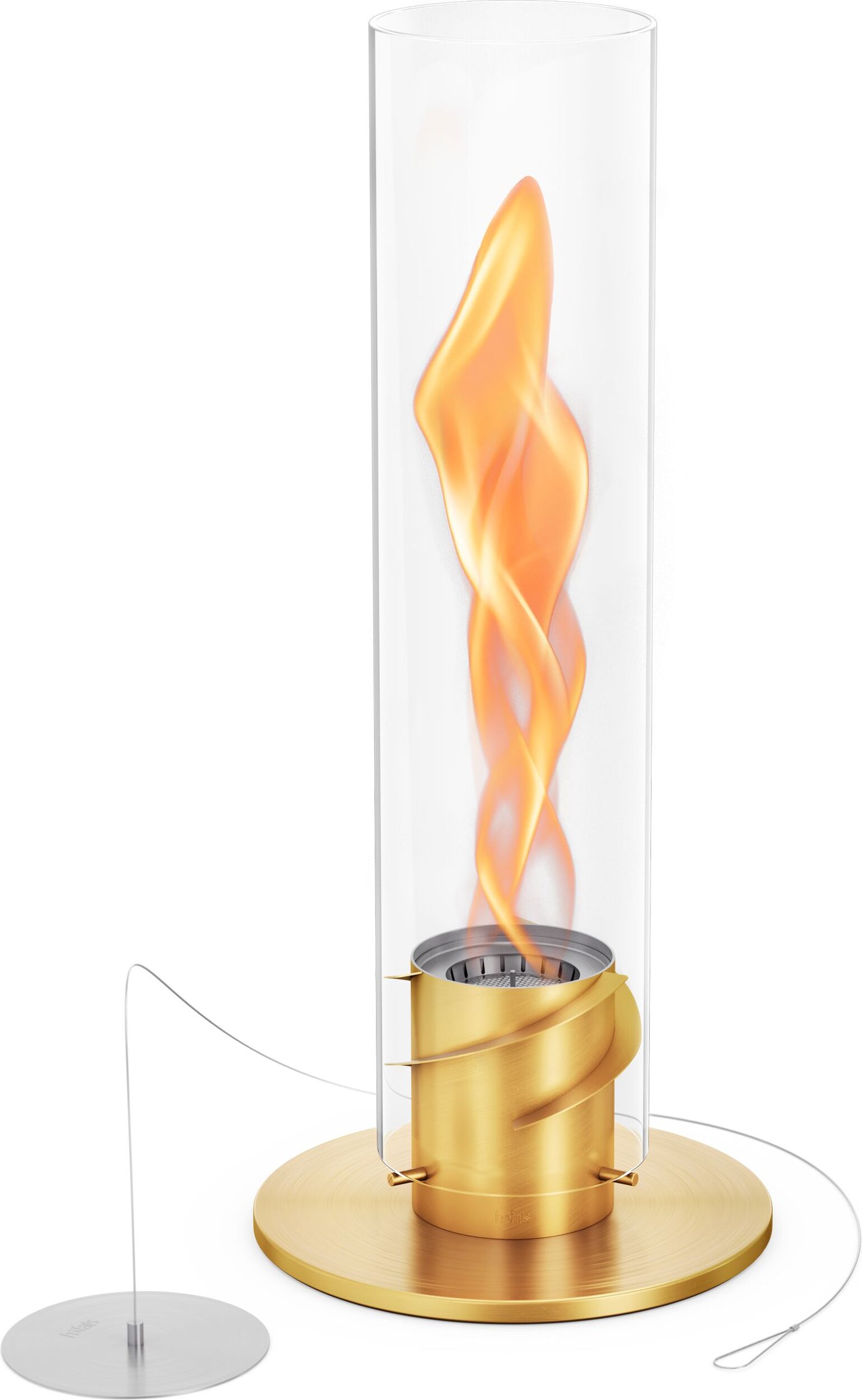 Latarnia Spin II mała złota z podstawą