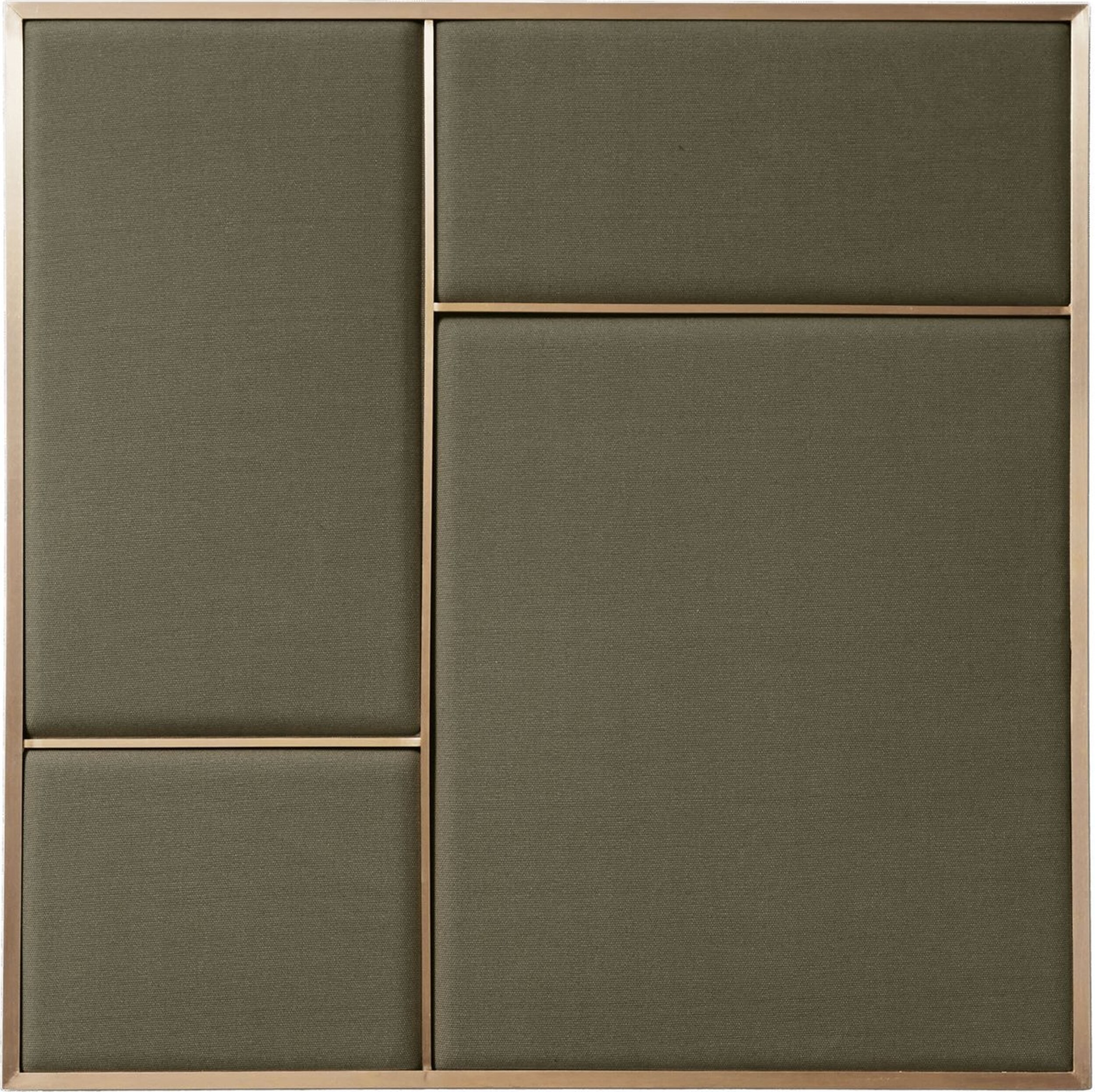 Tablica ścienna tapicerowana z mosiężną ramą Nouveau Pin M szara