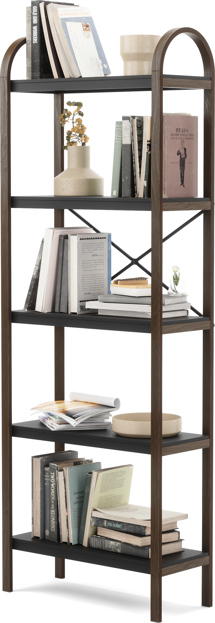 Regał Bellwood czarny z 5 półkami