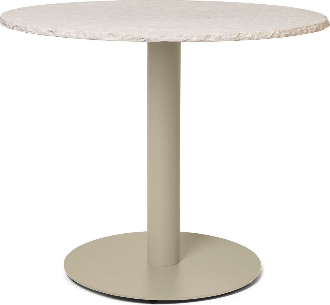 Stół Mineral 90 cm z marmurowym blatem na beżowej nodze
