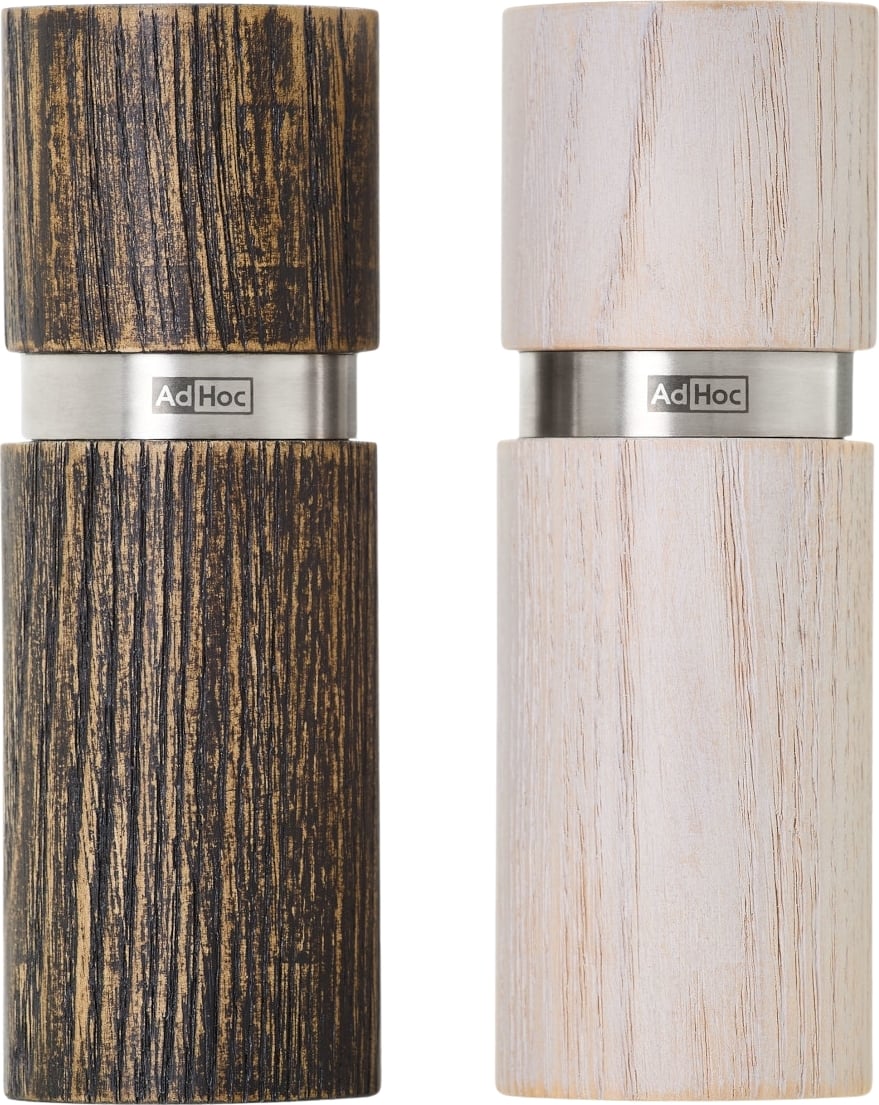 Młynki do soli i pieprzu Textura XS ciemny i jasny jesion 2 szt.