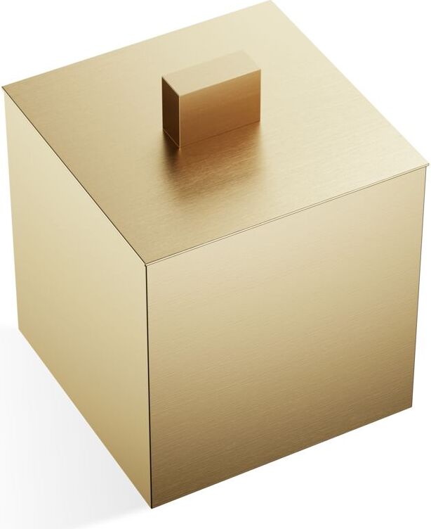 Pojemnik łazienkowy Corner 8,5 x 11 cm złoty mat z pokrywką