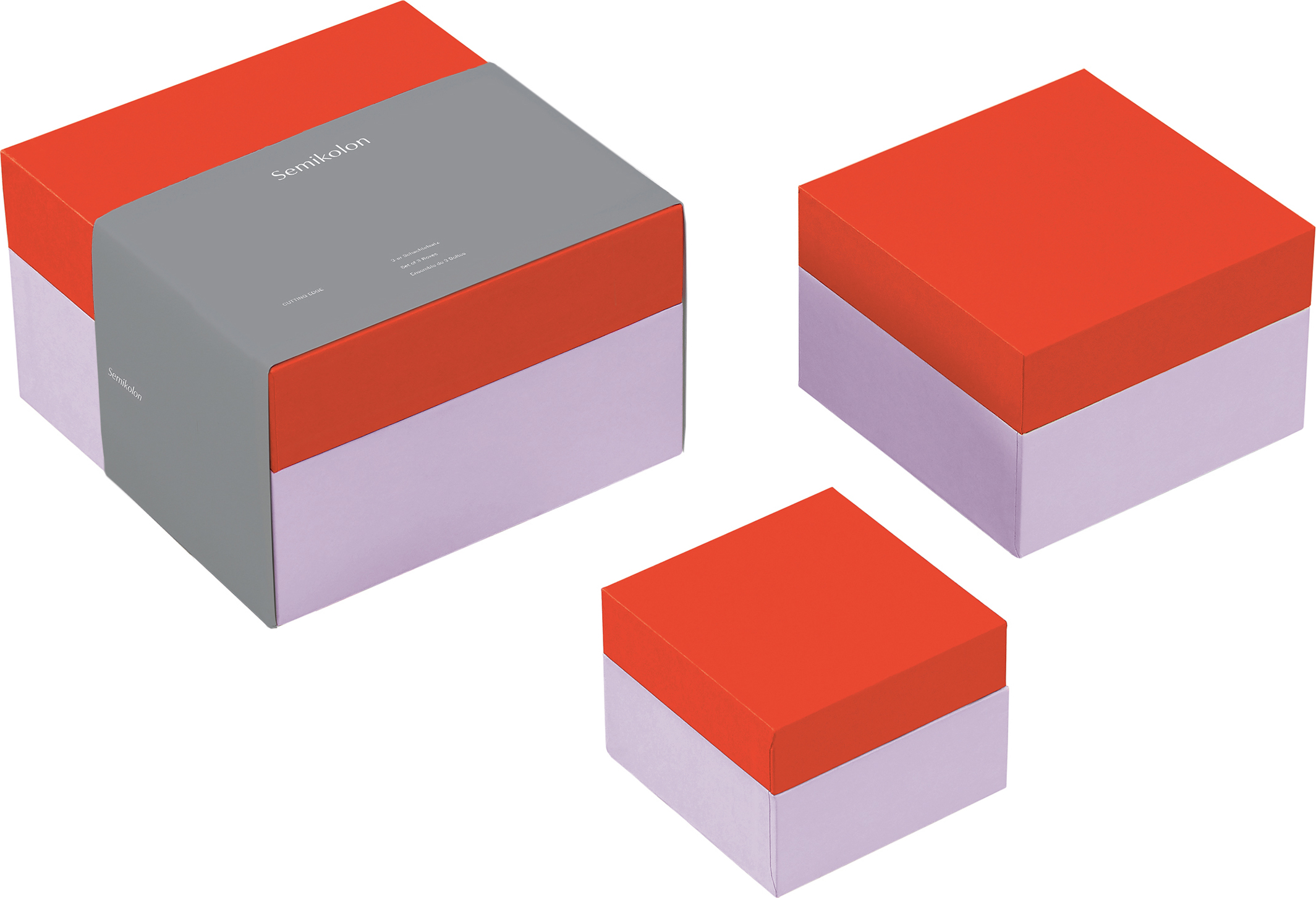 Pudełka prezentowe Cutting Edge pomarańczowo-lawendowe 3 szt.