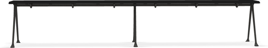 Ławka Officina 240 cm czarny buk z antracytową ramą